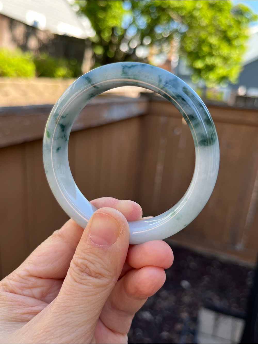 BW093-L 55.9mm Certified Untreated Grade A Burmese Jadeite Bangle Jade Bracelet